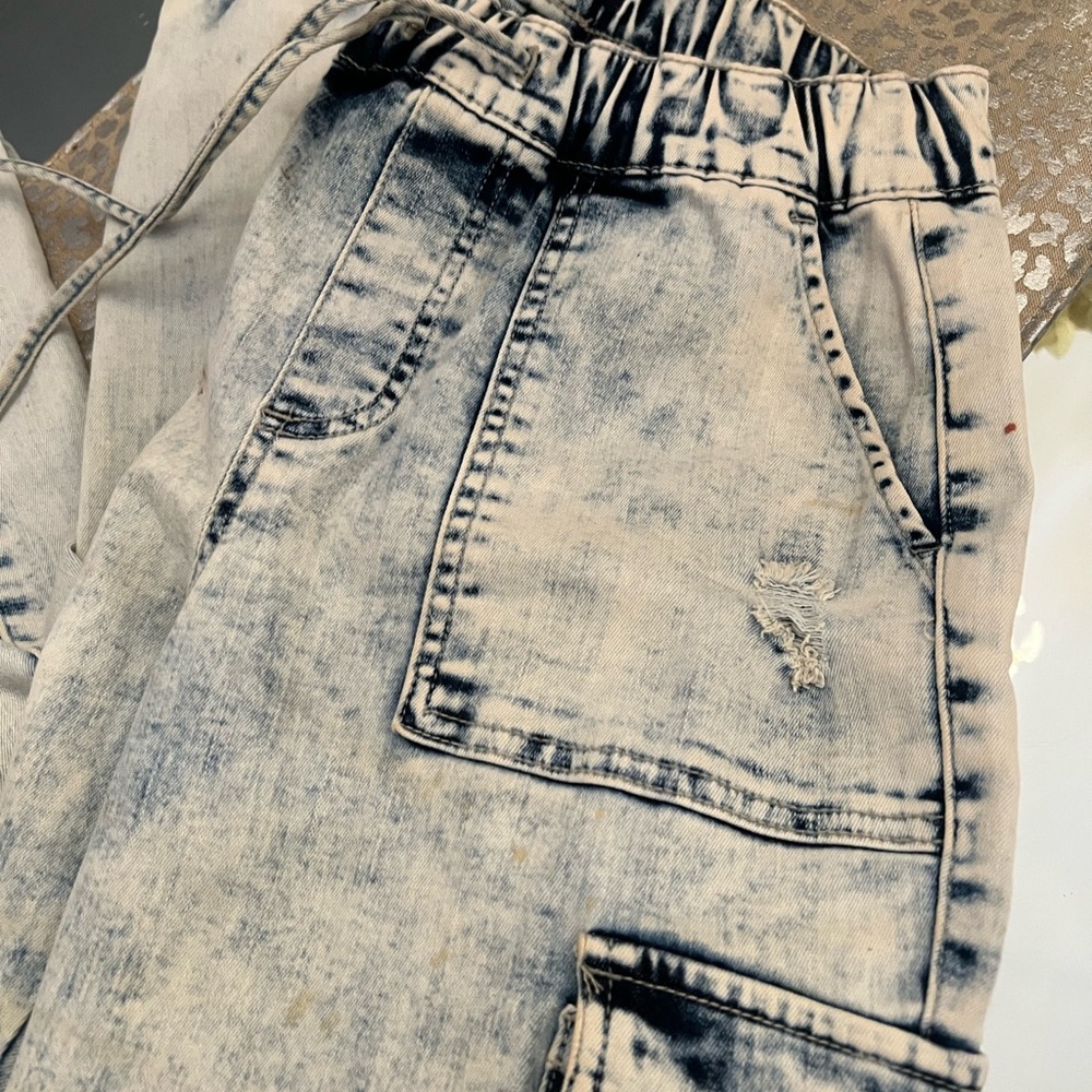 Stylish Acid Wash Cargo Pants